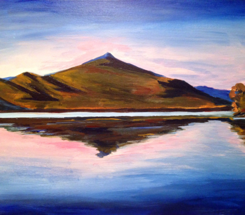ZOOM & Paint! Chocorua Reflection, (with tracing) May 16