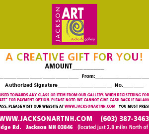 Jackson Art Studio Gift Certificate