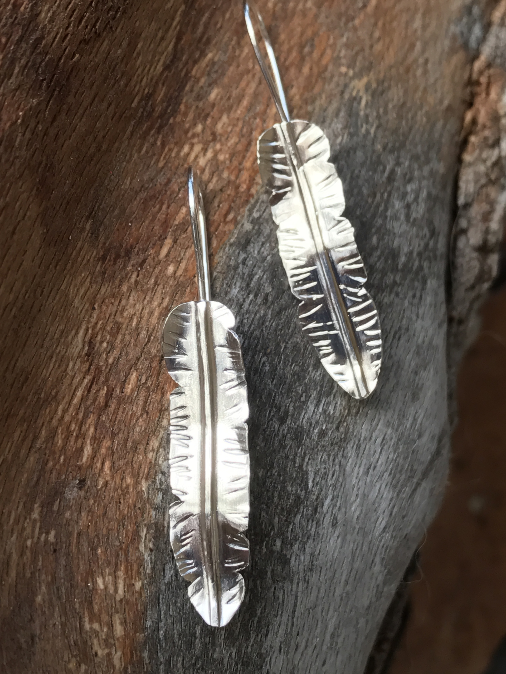 Sterling Feather Earrings/Laura Guptill