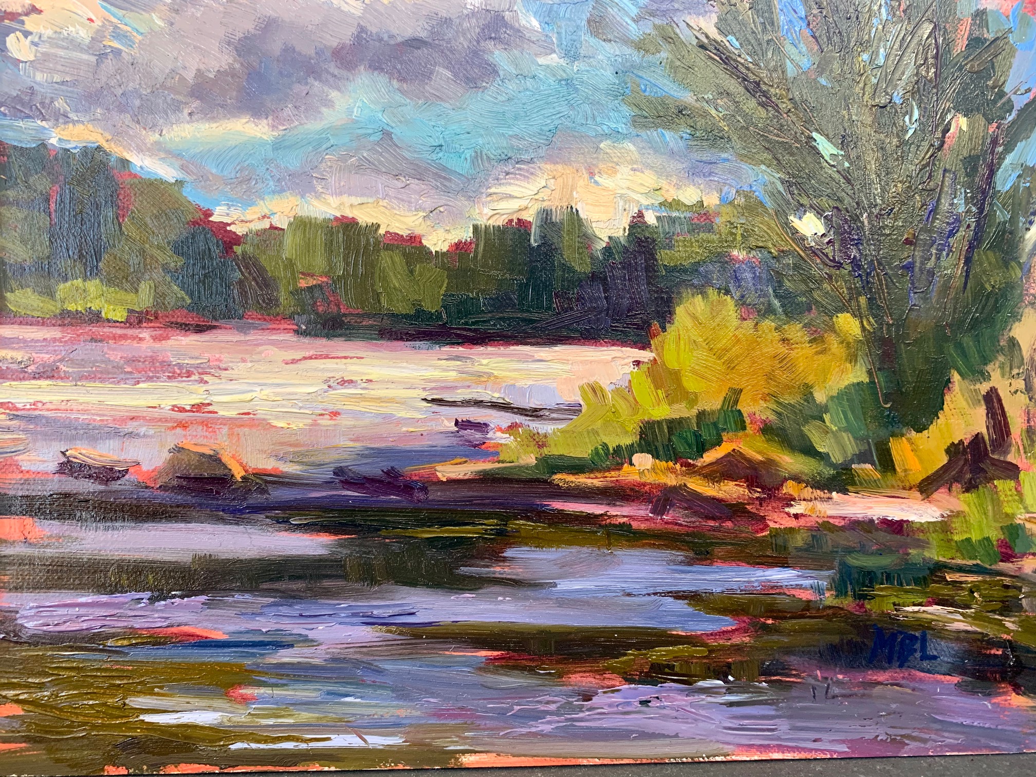 Summer on the Saco, 6"x8", $325 by Melanie Barash Levitt