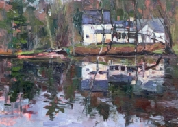 Small White House Reflected 12x16 - $760