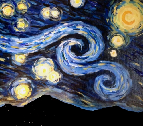 ZOOM & Paint! Starry Night over the Mountains, Dec 30 (all ages!)